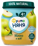 Пюре ФрутоНяня яблоко (в стекле), 100 г