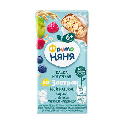 Молочная кашка Фрутоняня овсяная Яблоко, малина, черника, 0,2л