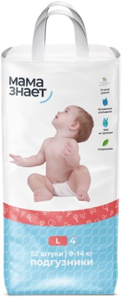 Подгузники Мама знает L
