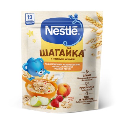 Шагайка каша NESTLE ябл, земл, перс 190