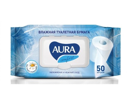 Туалетная бумага влажная Aura Ultra Comfort 50шт