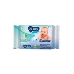 Салфетки влажные Aura алоэ  детские гипоаллергенные, 60шт