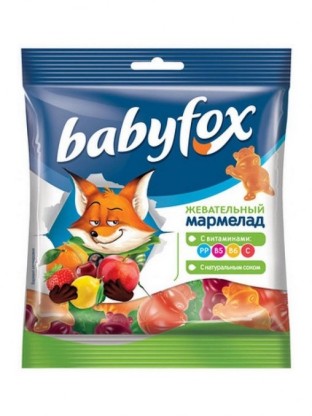 Мармелад жевательный babyfox бегемоты 70г