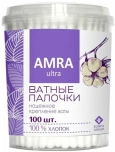 Ватные палочки amra  100 штук стакан