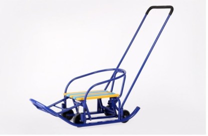 Санки Снежок с колесиками с ручкой