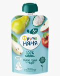 Пюре Фруто Няня яблоко+груша, творог, 90 г