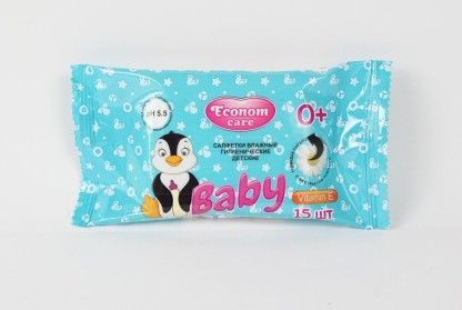 Салфетки влажные Econom care ромашка 15шт