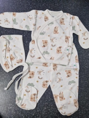 Набор 3в1 слоненок чепчик ползунки распашонка