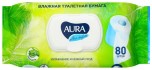 Туалетная бумага Aura Ultra Comfort влажная с алоэ, 80 шт