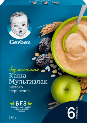 Каша Gerber Каша Безмолочная Яблоко Чернослив, 180г