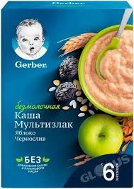Каша Gerber Каша Безмолочная Яблоко Черника, 180г