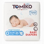 Подгузники TOMIKO PRE-NB (0-3кг) 24шт