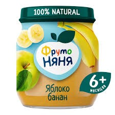 Пюре Фрутоняня яблоко банан (стекло), 100 г