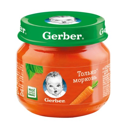 Пюре Gerber Морковь с 4 месяцев (стекло),  80г