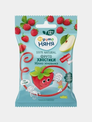 Фрутоняня фруктохвостики яблоко земленика