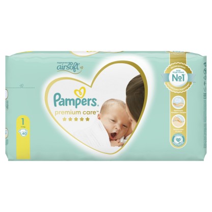 Подгузники №1 Pampers  премиум 40шт