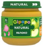 Пюре фруктовое для детей (стекло) 80гр яблоко GIPOPO NATURAL