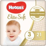 Плдгузники HUGGIES ELITE SOFT 3 5-9кг 21шт