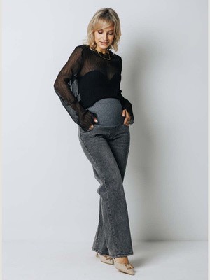 Джинсы трубы для беременных (Grey)