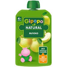 Пюре фруктовое Gipopo для детей яблоко, 90 г