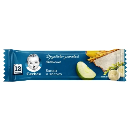 Фруктовый батончик Gerber doremi с вафелькой яблоко и банан , 25г
