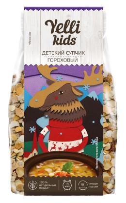 Суп yelli kids гороховый на 4 порции 100г мяг/уп