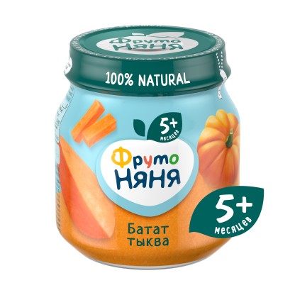 Пюре Фруто няня Батат   тыква,110 г(стекло)
