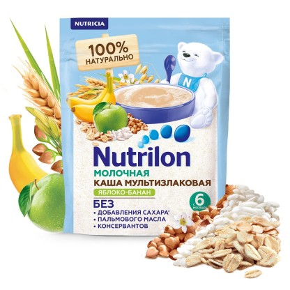 Каша Nutrilon Мультизлаковая Яблоко-банан 180 гр.