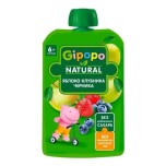 Пюре фруктовое Gipopo для детей  яблоко-клубника-черника, 90 г
