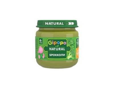 Пюре фруктовое для детей (стекло)80гр Брокколи GIPOPO NATURAL