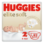 Подгузники HUGGIES ELITE SOFT 2, 4-6кг 82шт