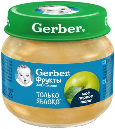 Детское питание Gerber пюре яблоко б/сахара 80г