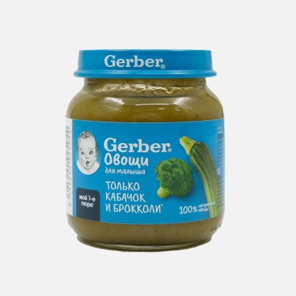 Пюре Gerber кабачок и брокколи 125г (стекло)