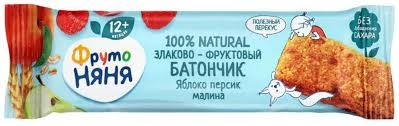 Злаковый батончик Фрутоняня Яблоко персик малина, 25 г