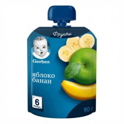 Gerber пюре яблоко банан 90гр