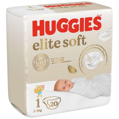 Подгузники HUGGIES ELIT SOFT 1, 3-5кг 20шт