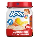 Пюре Агуша цыпленок с овощами (стекло), 100 г
