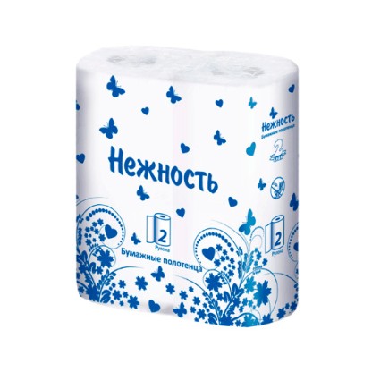 Бумажные полотенца Нежность , 2 рулона
