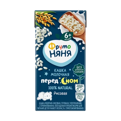 Кашка молочная ФрутоНяня рисовая перед сном, 200 мл