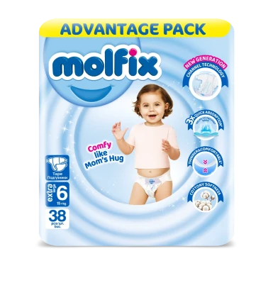 Подгузники  Molfix 6 Extra Large 15кг. 36шт.
