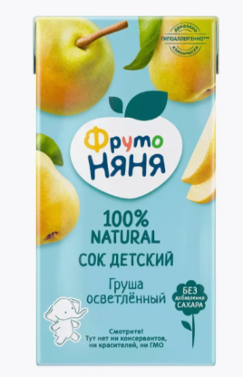 Сок Фрутоняня груша осветленный 500мл