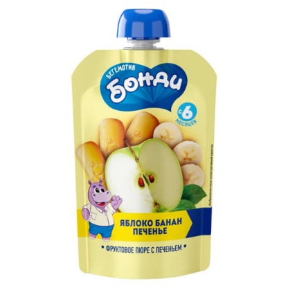 Пюре Бонди Яблоко банан 6+
