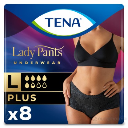 Трусики TENA Lady Pants L черные , 8 шт