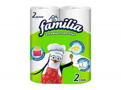 Полотенце бумажное Familia 2-х сл. 2 рулона