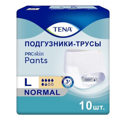Трусики TENA Pants  L белая , 10 шт