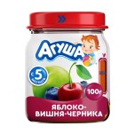 Пюре Агуша Яблоко, вишня, черника (стекло), 100 г
