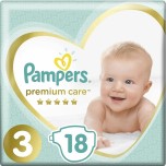 Подгузники 3 Pampers Premium Care Midi (6-10 кг), 18шт