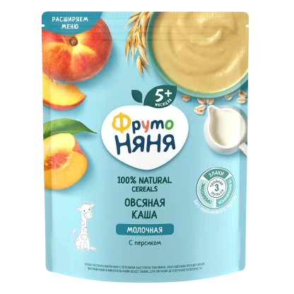 Фрутоняня каша молочная Овсяная с персиком 5мес