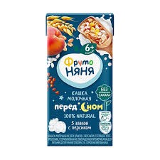 Кашка молочная Фрутоняня 5 злаков с персиком, 0,2 л