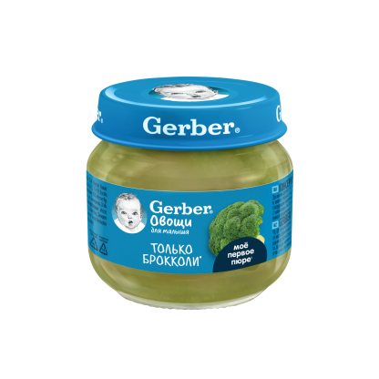 Пюре Gerber Брокколи с 4 месяцев (стекло), 80г